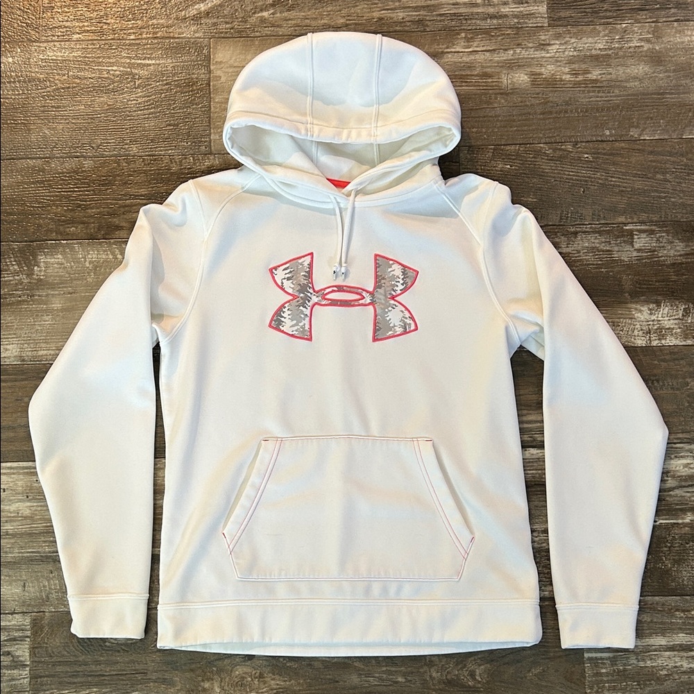 Under Armour White Hoodie with Pink Accents